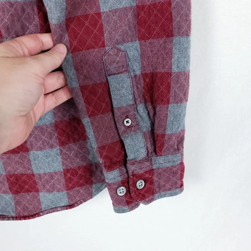 Banana Republic Heritage Workwear Quilted Flannel Shirt Mens S Slim Fit Plaid